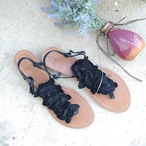 ||Bongo|| Black Thong Sandals